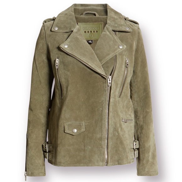 Blank NYC Jackets & Coats Blank Nyc Green Suede Moto Jacket Poshmark